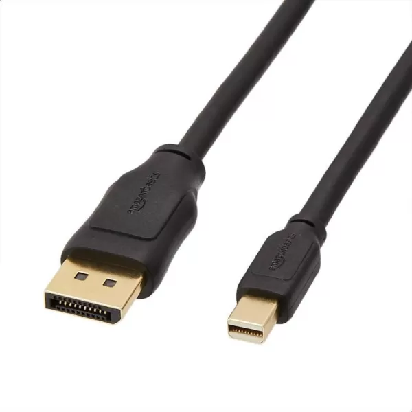 Amazon Basics Mini DisplayPort to DisplayPort Display Cable 4Kx2K GoldPlated Plugs 6 Foot Black6 Feet 1Pack