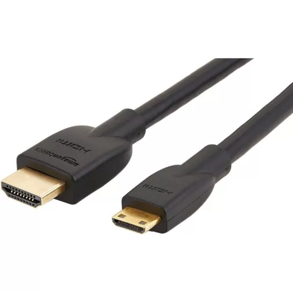 Amazon Basics Mini HDMI to HDMI Adapter Cable 102Gbps HighSpeed 4K30Hz 2160p 48Bit Color Ethernet Ready 6 Ft Black1Pack 6 Feet
