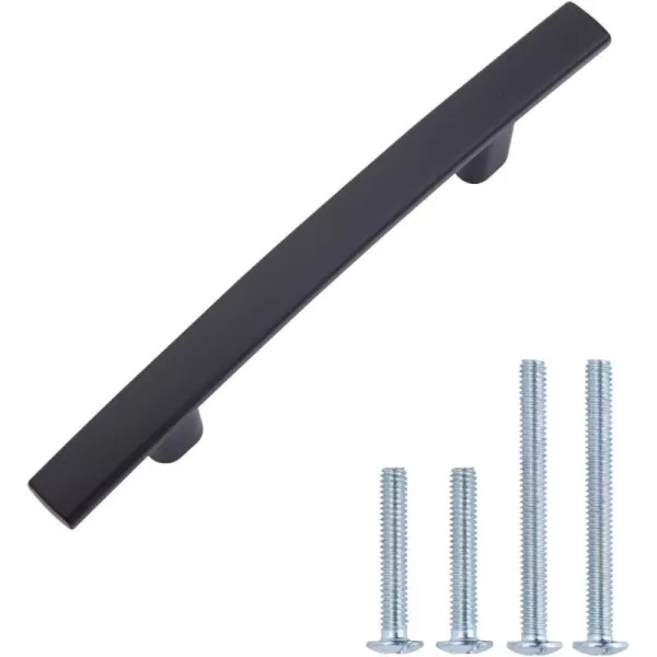 Amazon Basics Modern Curved Cabinet Handle 525inch Length 3inch Hole Center Satin Nickel 10Pack525 in Length 3 in Hole Center 10 Pack Flat Black