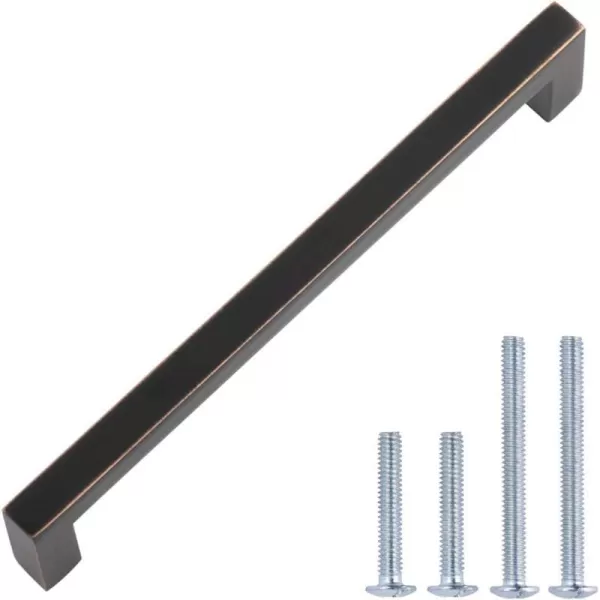 Amazon Basics Modern Square Cabinet Pull Handle 539inch Length 5inch Hole Center Golden Champagne 10pack413 in Length 375 in Hole Center Oil Rubbed Bronze