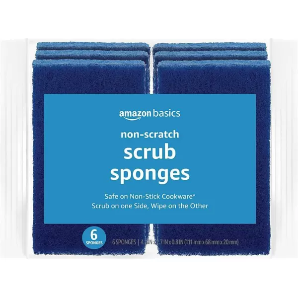 Amazon Basics NonScratch Sponges 6Pack BlueNonScratch