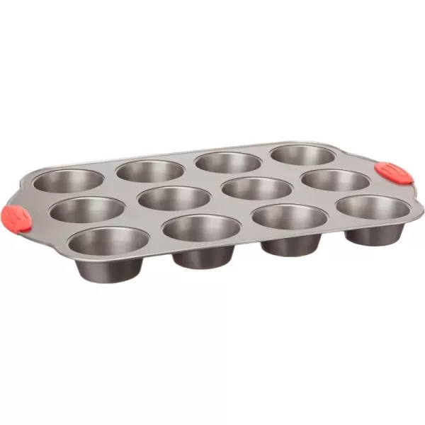 Amazon Basics NonStick 12Cup Muffin Pan Gray with Red GripsAmazon Basics NonStick 12Cup Muffin Pan Gray with Red Grips