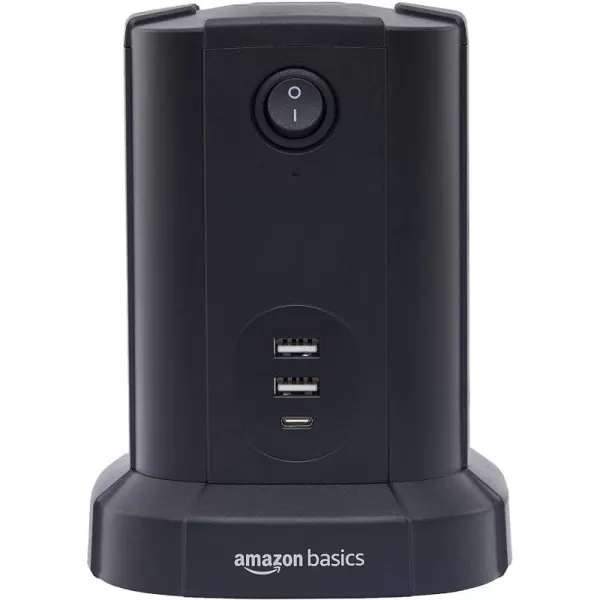 Amazon Basics Octagonal Power Strip Tower Surge Protector 1080J 9 Outlet USBC 2 USBA Port 15A 6ft Cord BlackAmazon Basics Octagonal Power Strip Tower Surge Protector 1080J 9 Outlet USBC 2 USBA Port 15A 6ft Cord Black