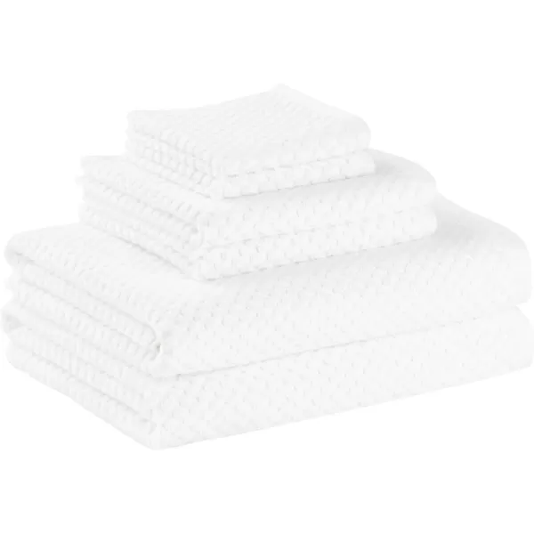 Amazon Basics Odor Resistant Textured Wash Cloth 12 x 12 Inches  12Pack White6Piece Set White