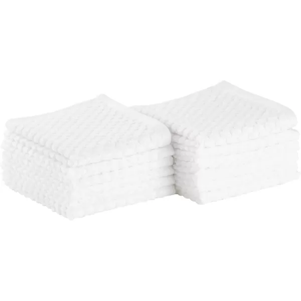 Amazon Basics Odor Resistant Textured Wash Cloth 12 x 12 Inches  12Pack WhiteWashcloth Pack of 12 White