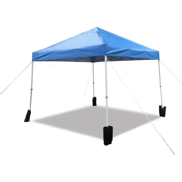 Amazon Basics Outdoor Pop Up Canopy 10 ft x 10 ft with 4pk Weight Wheeled Carry Bag WhitePop Up Blue