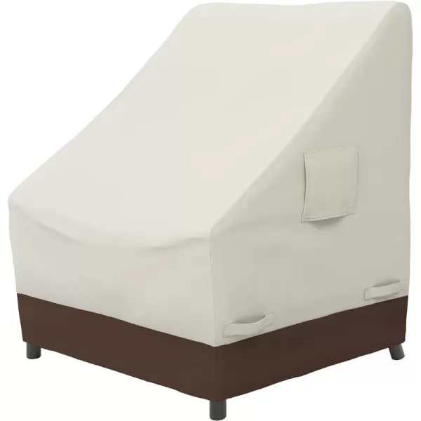 Amazon Basics Outdoor StackableChair Patio Furniture Cover Beige  TanBeige  Tan 1Pack High Back Chair