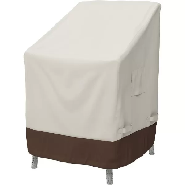 Amazon Basics Outdoor StackableChair Patio Furniture Cover Beige  TanBeige  Tan 2Pack Dining Arm Chair