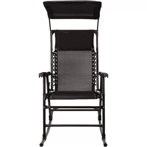 Amazon Basics Outdoor Textilene Zero Gravity Folding Lounge Rocker with Pillow RedBlack Foldable Rocking Chair with Canopy