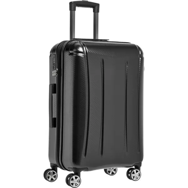 Amazon Basics Oxford Expandable Spinner Luggage Suitcase with TSA Lock  301 Inch BlackBlack 301 Inch