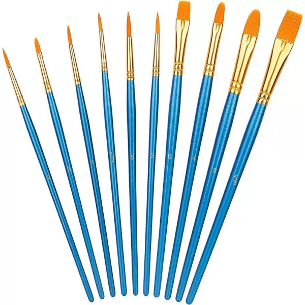 Amazon Basics PBT Paint Brushes for Acrylic Oil Watercolor 10 Different Sizes Brush Set BlueAmazon Basics PBT Paint Brushes for Acrylic Oil Watercolor 10 Different Sizes Brush Set Blue