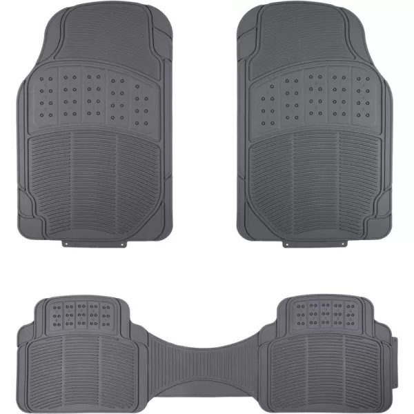 Amazon Basics PVC Faux Rubber All Weather Car Floor Mats Universal Waterproof Flexible Trim To Fit for 95 Automotive SUV Sedans Trucks Pack of 3 Solid BeigeGray