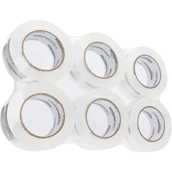 Amazon Basics Packing Tape Designed for Moving Storage and Packing Shipping and Mailing 188Inch Wide x 109 Yards Crystal Clear 6Pack109 Yards 6Pack