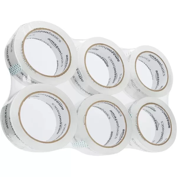 Amazon Basics Packing Tape Designed for Moving Storage and Packing Shipping and Mailing 188Inch Wide x 109 Yards Crystal Clear 6Pack546 Yards 6Pack