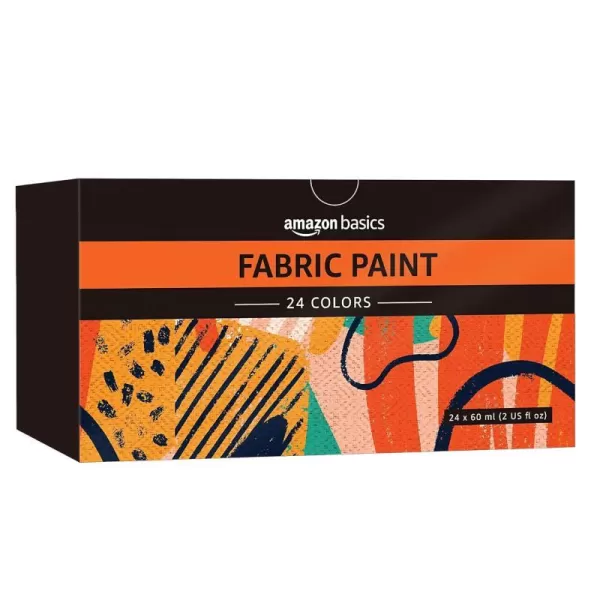 Amazon Basics Permanent Fabric Paint Bottles 24 ColorsAmazon Basics Permanent Fabric Paint Bottles 24 Colors