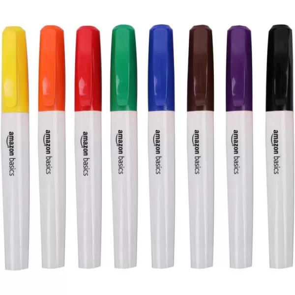 Amazon Basics Permanent Markers Brush Tip 8Pack Assorted ColorsAmazon Basics Permanent Markers Brush Tip 8Pack Assorted Colors