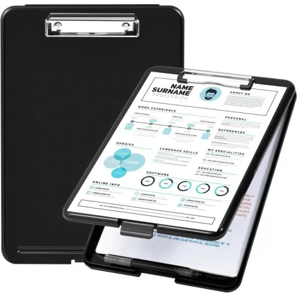 Amazon Basics Plastic Storage ClipboardBlack 2PackAmazon Basics Plastic Storage ClipboardBlack 2Pack