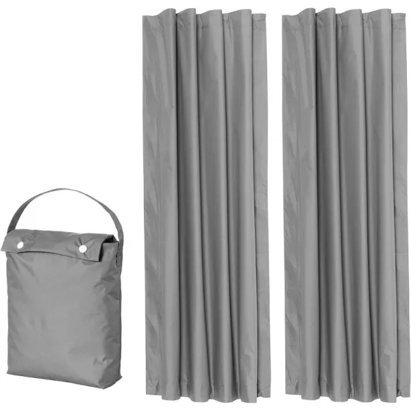 Amazon Basics Portable Window Blackout Curtain Shade with Suction Cups for Travel 2Pack 78L x 50W BlackDark Grey 2Pack