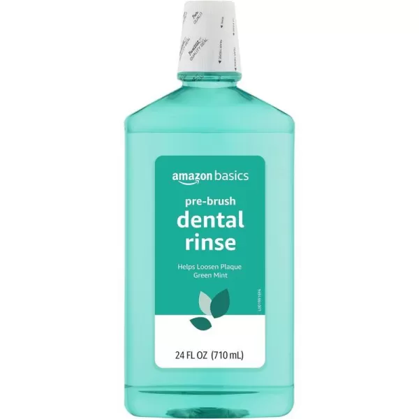 Amazon Basics PreBrush Dental Rinse Green Mint 24 Fluid Ounces 1Pack Previously Solimo24 Fl Oz Pack of 1