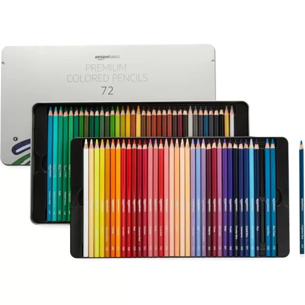 Amazon Basics Premium Colored Pencils Soft Core 24 Count Pack of 1 Multicolor72 Count Pack of 1