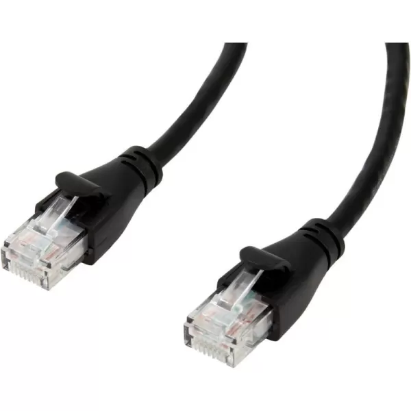 Amazon Basics RJ45nbspCat6nbspEthernetnbspPatch Cable 1Gpbs Transfer Speed GoldPlated Connectors 50 Foot For PC TV tablet router printer25 Foot 10Pack Black