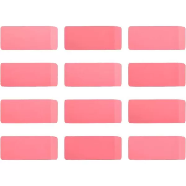 Amazon Basics Rectangular Eraser 24 Count Pink12 count