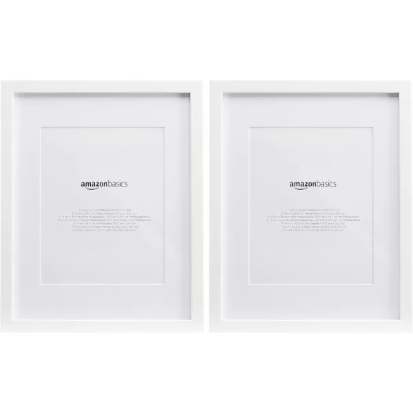 Amazon Basics Rectangular Photo Picture Frame 11 x 14 or 8 x 10 with mat Pack of 2 Gold 1228 x 1518 inches11 x 14 or 8 x 10 White