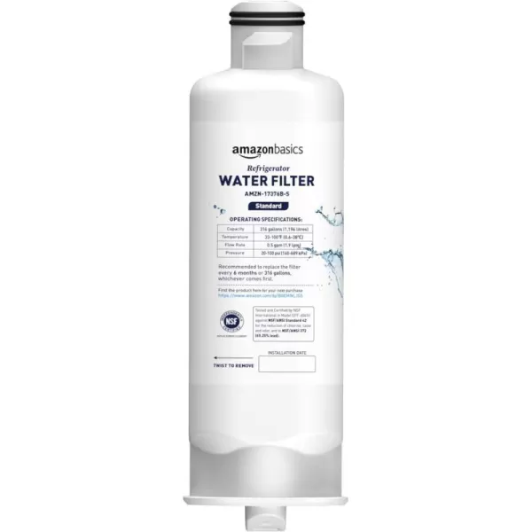 Amazon Basics Replacement Samsung DA9717376B HAFQINEXP Refrigerator Water Filter 1Pack Standard FiltrationAmazon Basics Replacement Samsung DA9717376B HAFQINEXP Refrigerator Water Filter 1Pack Standard Filtration