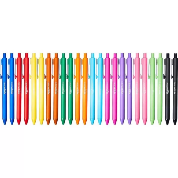 Amazon Basics Retractable Ballpoint Pen  Black 12mm 12PackAssorted Colors