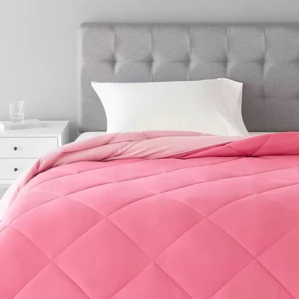 Amazon Basics Reversible Lightweight Microfiber Comforter Blanket TwinTwin XL BlackGreyPink  Blush TwinTwin XL 1Pack