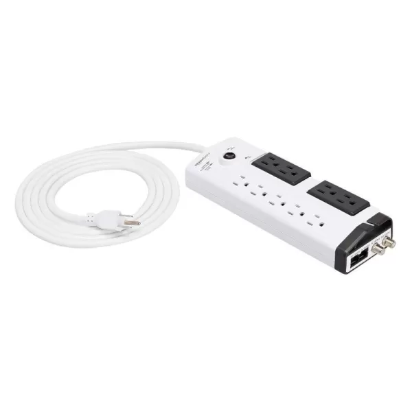 Amazon Basics Rotating 6Outlet Surge Protector Wall Mount 1080 Joules White9Outlet