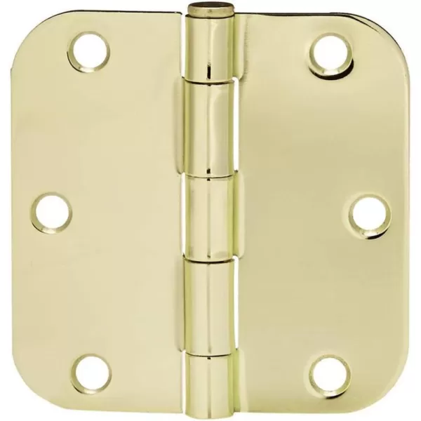 Amazon Basics Rounded 58 Radius Interior Door Hinges 18 Pack Oil Rubbed Bronze 35 x 3518 Pack Polished Brass