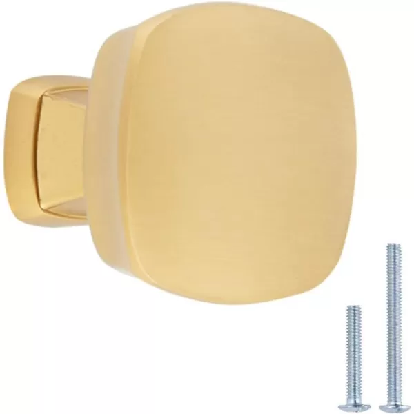 Amazon Basics Rounded Square Cabinet Knob 126inch Diameter Golden Champagne 10pack126 in Diameter 10 Pack Golden Champagne
