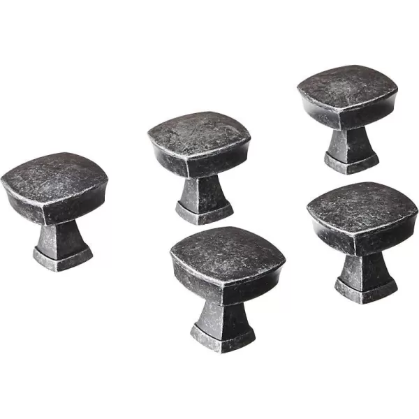 Amazon Basics Rounded Square Cabinet Knob 126inch Diameter Golden Champagne 10pack126 in Diameter 25 Pack Antique Silver
