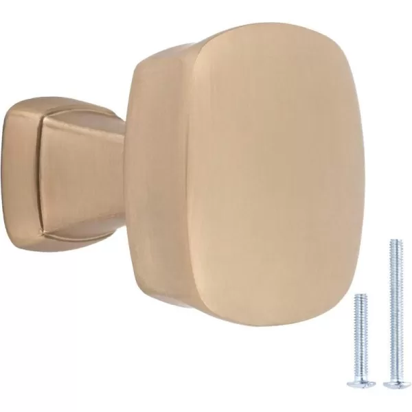 Amazon Basics Rounded Square Cabinet Knob 126inch Diameter Golden Champagne 10pack126 in Diameter 25 Pack Golden Champagne