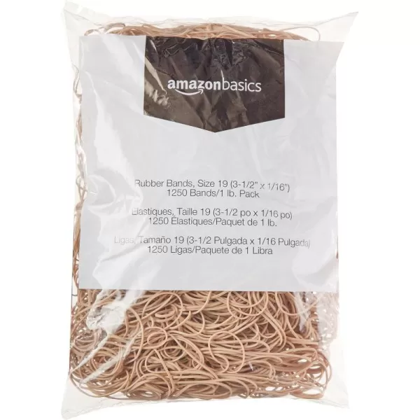 Amazon Basics Rubber Bands Size 33 312 x 18 Inch 600 Bands1 lb Pack 3Pack TanSize 19 116 25Pack