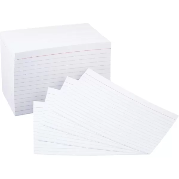 Amazon Basics Ruled Lined Index Note Cards 500 Count 5 Pack of 100 White 4 in x 6 in4 in x 6 in
