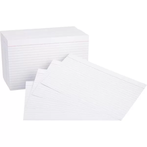 Amazon Basics Ruled Lined Index Note Cards 500 Count 5 Pack of 100 White 4 in x 6 in5 in x 8 in