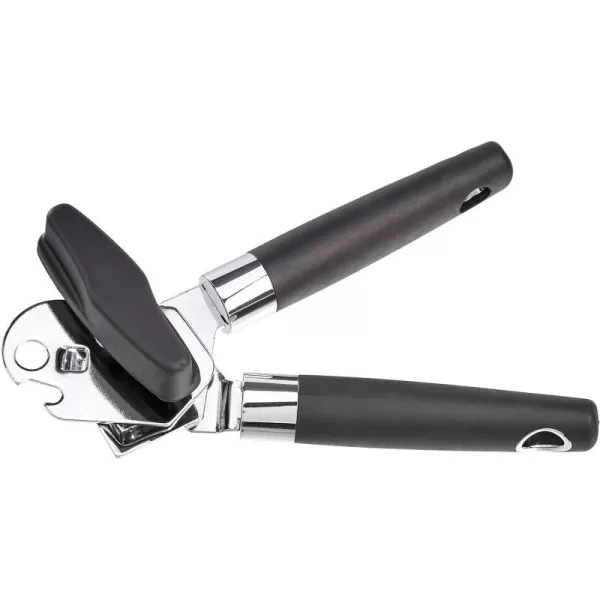 Amazon Basics Safe Cut Can Opener Black Soft Grip HandleDual Handle