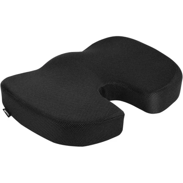 Amazon Basics Seat Cushion amp Lumbar Support Memory Foam Black 2PackSeat Cushion Memory Foam