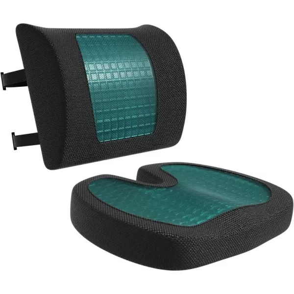 Amazon Basics Seat Cushion amp Lumbar Support Memory Foam Black 2PackSeat Cushion amp Lumbar Support Gel Memory Foam