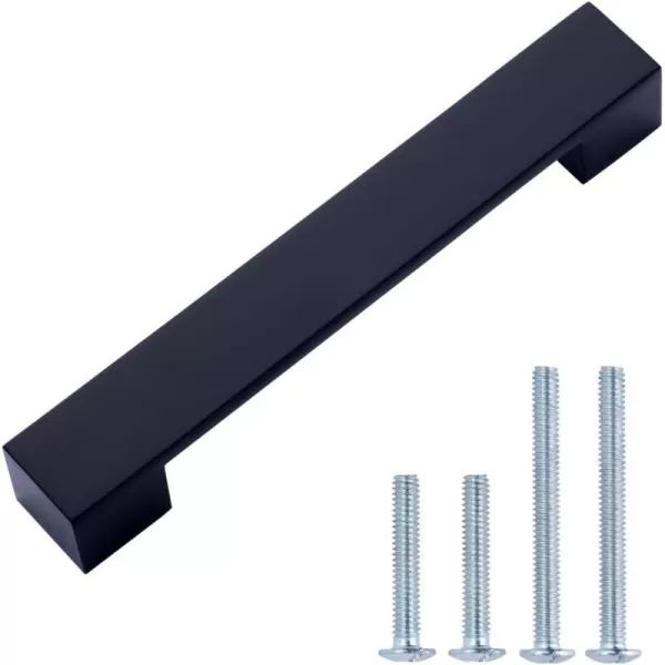 Amazon Basics Short Modern Cabinet Pull Handle 638inch Length 5inch Hole Center Flat Black 10Pack638 in Length 5 in Hole Center Flat Black