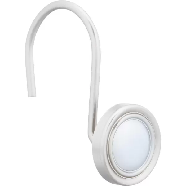 Amazon Basics Shower Curtain Hooks  Lined Square Hooks NickelNickel Classic Button
