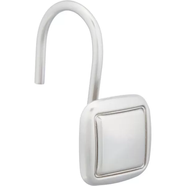 Amazon Basics Shower Curtain Hooks  Lined Square Hooks NickelNickel Lined Square
