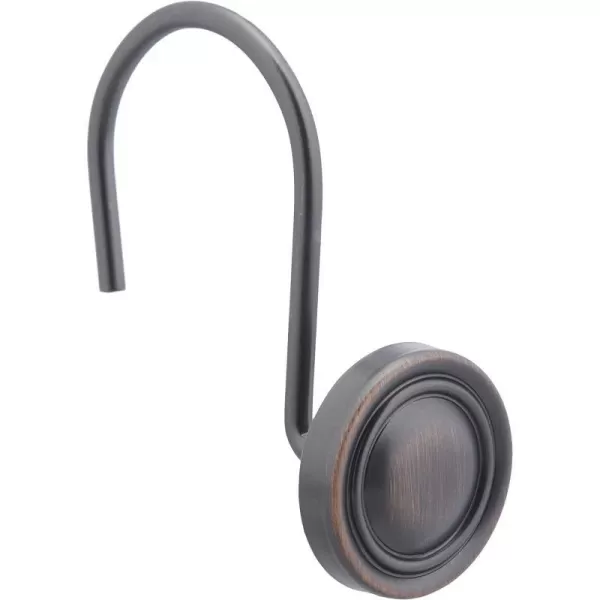 Amazon Basics Shower Curtain Hooks  Lined Square Hooks NickelOilrubbed Bronze Classic Button