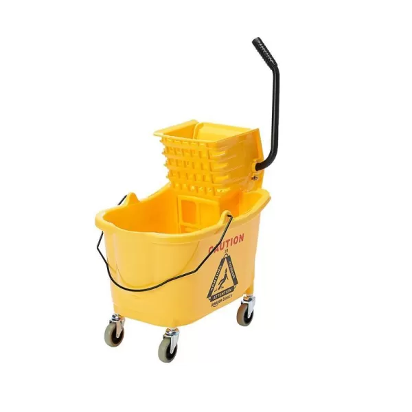 Amazon Basics Side Press Wringer Combo Commercial Rectangular Mop Bucket on Wheels 35Quart YellowAmazon Basics Side Press Wringer Combo Commercial Rectangular Mop Bucket on Wheels 35Quart Yellow