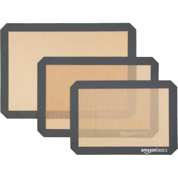 Beige/Gray 3-Pack Baking Mats