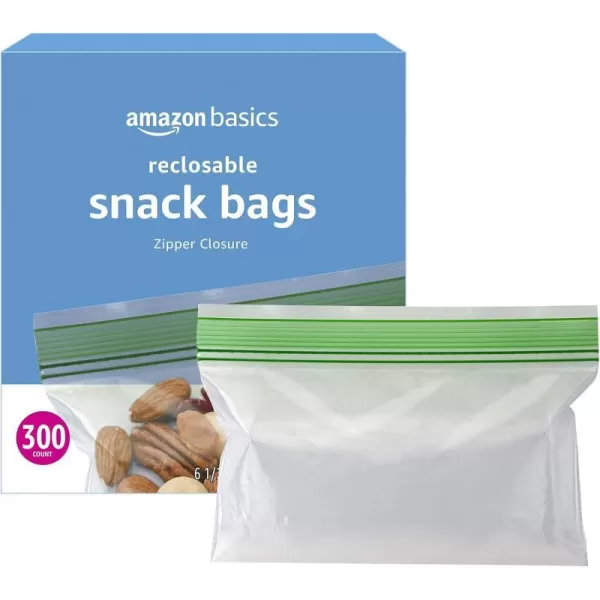 Amazon Basics Snack Storage Bags 300 Count Previously SolimoClear Pack of 1