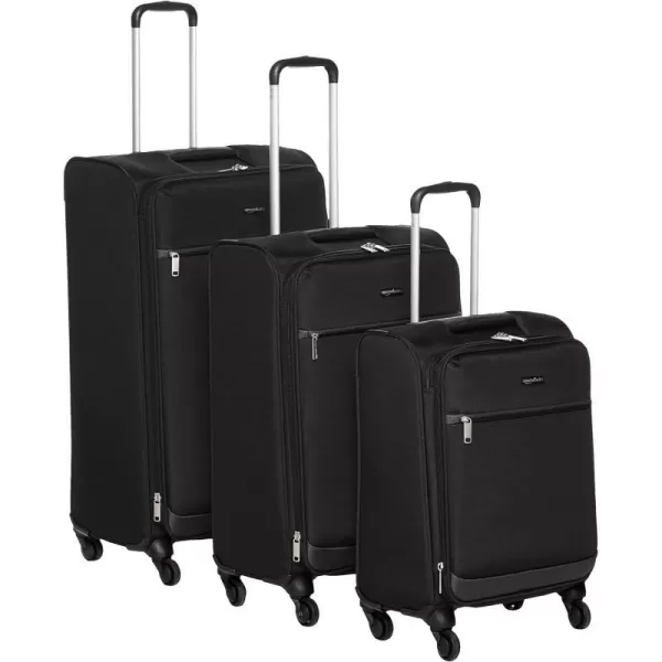 Amazon Basics Softside Spinner Suitcases3piece Set Black