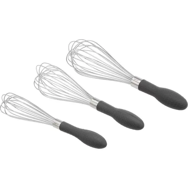 Amazon Basics Stainless Steel Wire Whisk Set  3PieceAmazon Basics Stainless Steel Wire Whisk Set  3Piece